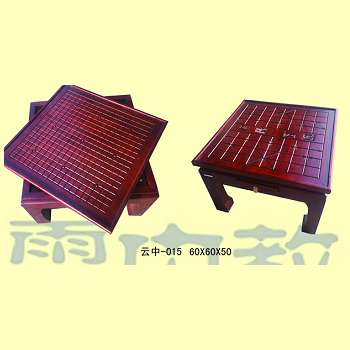 云中-015榆木棋盘桌（带抽屉）规格：60*60*50